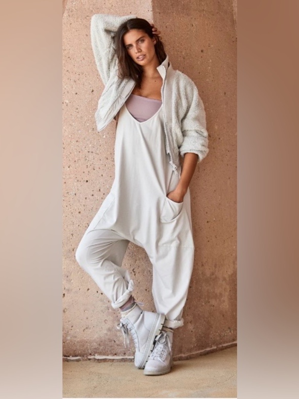 Women’s Free People Movement Hot Shot One Piece XS NWT Grey Yoga Boho Hippie